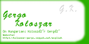 gergo koloszar business card